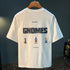 Premium Men's Embroidered T-Shirt – 2025 Summer Loose Fit Printed Half Sleeve Top with Slimming Style